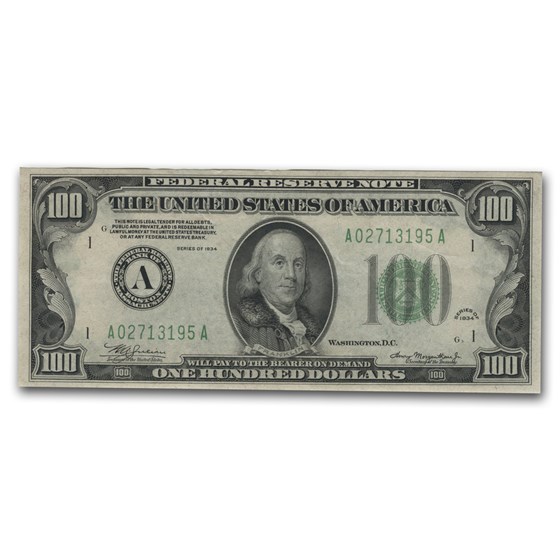 1934 (A-Boston) $100 FRN XF 1934 (A-Boston) $100 FRN XF